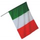 BANDIERA BANDIERINA ITALIA TRICOLORE 100 Pz. Mis. 48 x 30 cm. con Asta in tessuto in Stock