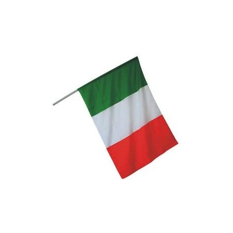 BANDIERA BANDIERINA ITALIA TRICOLORE 100 Pz. Mis. 48 x 30 cm. con Asta in tessuto in Stock