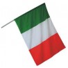 BANDIERA BANDIERINA ITALIA TRICOLORE 50 Pz. Mis. 48 x 30 cm. con Asta in Tessuto in Stock