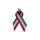 Fiocco Coccarda Tricolore Italia Misura 11 x 6,5 cm. Spilla sul Posteriore, Realizzato in Tessuto Gross-Grain