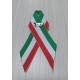 Fiocco Coccarda Tricolore Italia Misura 11 x 6,5 cm. Spilla sul Posteriore, Realizzato in Tessuto Gross-Grain