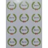 Etichette Adesive LAUREA CORONA DI ALLORO Forma Tonda 4 cm diametro, 72 Pezzi, Unisex.