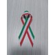 Fiocco Coccarda Tricolore Italia Misura 9 x 4,5 cm. Spilla sul Posteriore, Realizzato in Tessuto.