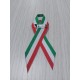 Fiocco Coccarda Tricolore Italia Misura 9 x 4,5 cm. Spilla sul Posteriore, Realizzato in Tessuto.