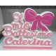 IL MIO BATTESIMO ROSA CON FIOCCO PERSONALIZZATO CON NOME IN POLISTIROLO 40 X 35 X 5 cm
