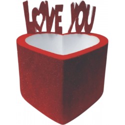 Scatola Regalo Cuore Rosso LOVE YOU 22 x 10 cm. Festa degli innamorati