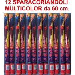 SPARACORIANDOLI MULTICOLOR 12 Pz. 60 cm Party Festa Compleanno