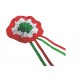 COCCARDA TRICOLORE IN TESSUTO CON SPILLA 15 x 8 cm