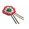 COCCARDA TRICOLORE IN TESSUTO CON SPILLA 15 x 8 cm