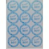 Etichette Adesive Bomboniere IT'S A BOY Forma Tonda 4 cm diametro, 72 Pezzi