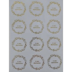 Etichette Adesive il Mio Battesimo Forma Tonda Sagomata 4 cm diametro, 72 Pezzi, Unisex