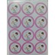 Etichette Adesive Prima Comunione Bimba Rosa Forma Tonda 4 cm diametro, 72 Pezzi,