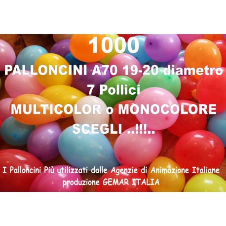 1000 PALLONCINI MULTICOLOR 7 Pollici 19 cm diam. stock