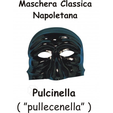 MASCHERA NERA PULCINELLA NAPOLI in PVC Party Festa Travestimento