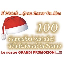 100 Cappello Cappelli Babbo Natale 100 pezzi in panno lenci STOCK