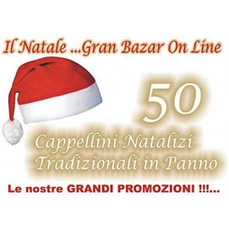 Cappello Cappelli Babbo Natale 50 pezzi in panno lenci STOCK