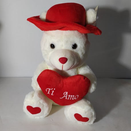 SAN VALENTINO ORSACCHIOTTO CUORE ROSSO LOVE PELUCHE 20 CM.