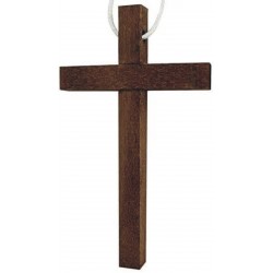Croce Semplice Prima Comunione in Legno con Laccetto marrone 10 pz. 9 cm. Crocifissi Artigianali