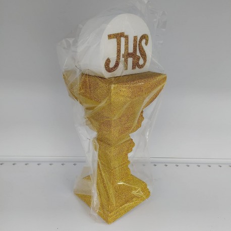 PRIMA COMUNIONE CALICE ORO 3D 20cm  IN POLISTIROLO