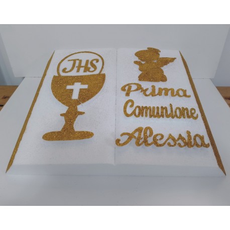 PRIMA COMUNIONE SCULTURA IN POLISTIROLO PERSONALIZZABILE CON NOME E COLORE DEL NOME