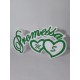 SCULTURA SCRITTA PROMESSA CUORI E INIZIALI PERSONALIZZATI 45x27x5 cm